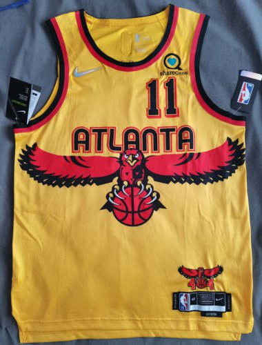 Atlanta Hawks Trae Young 11 21-22 City Edition yellow player version